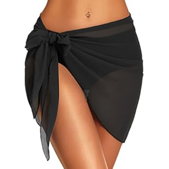 Chuangdi 2 Pieces Women Beach Wrap Sarong Cover Up Chiffon Swimsuit Wrap Skirts | Amazon (US)