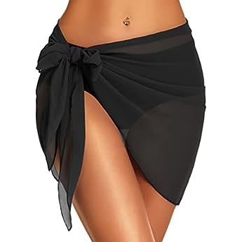 Chuangdi 2 Pieces Women Beach Wrap Sarong Cover Up Chiffon Swimsuit Wrap Skirts | Amazon (US)