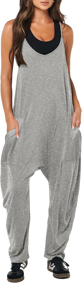 ANRABESS Women's Casual Loose Sleeveless Jumpsuits Spaghetti Strap Harem Long Pants Romper Overal... | Amazon (US)