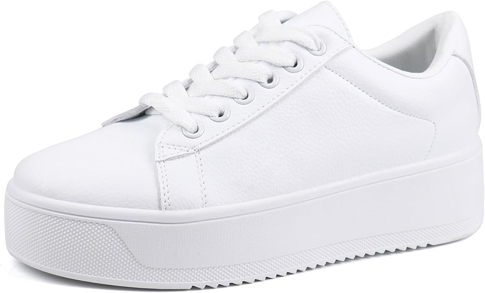 JABASIC Women Platform Sneakers Stylish Low-Top Lace-Up Walking Shoes | Amazon (CA)