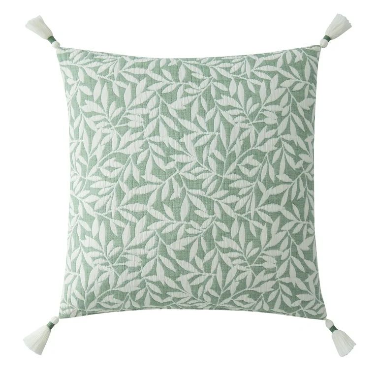 My Texas House Ivy Cotton Decorative Pillow, 22"x22", Iceberg Green | Walmart (US)
