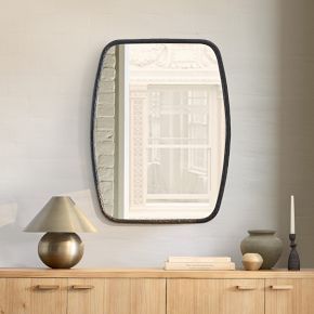 Organic Textured Metal Rectangle Wall Mirror | West Elm (US)