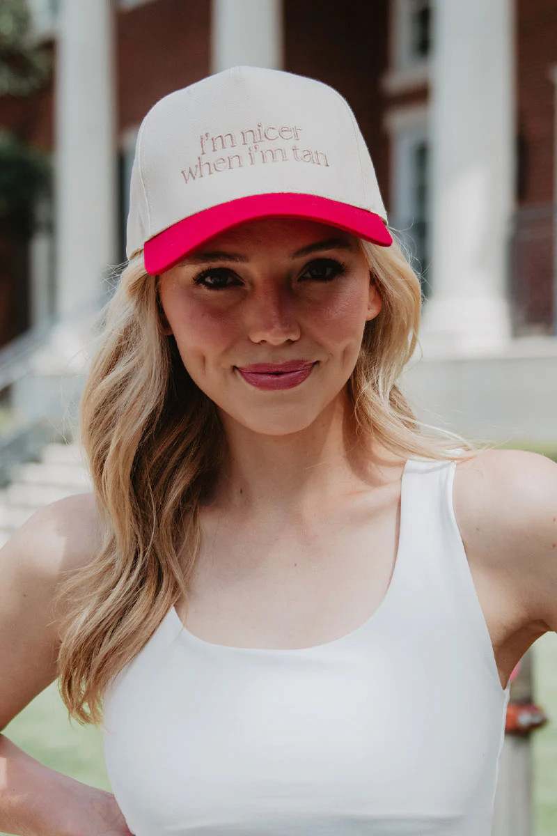 I'm Nicer When I'm Tan Funny Two-Toned Vintage Hats | Katydid