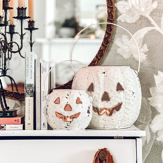 Decorative Jack O Lantern Bucket Set of 2 | Antique Farm House