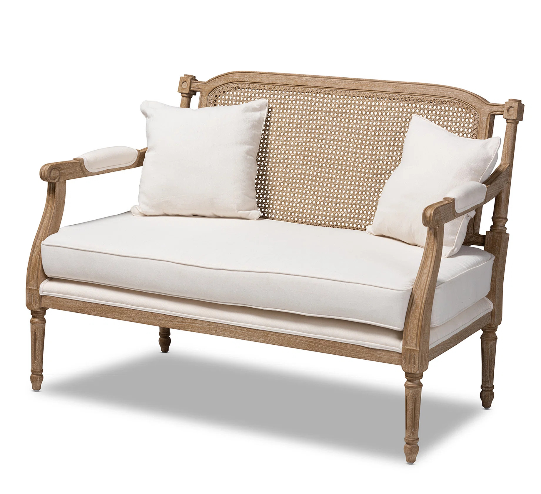 Canley French Provincial Upholstered Whitewashed Wood Armchair | Wayfair North America