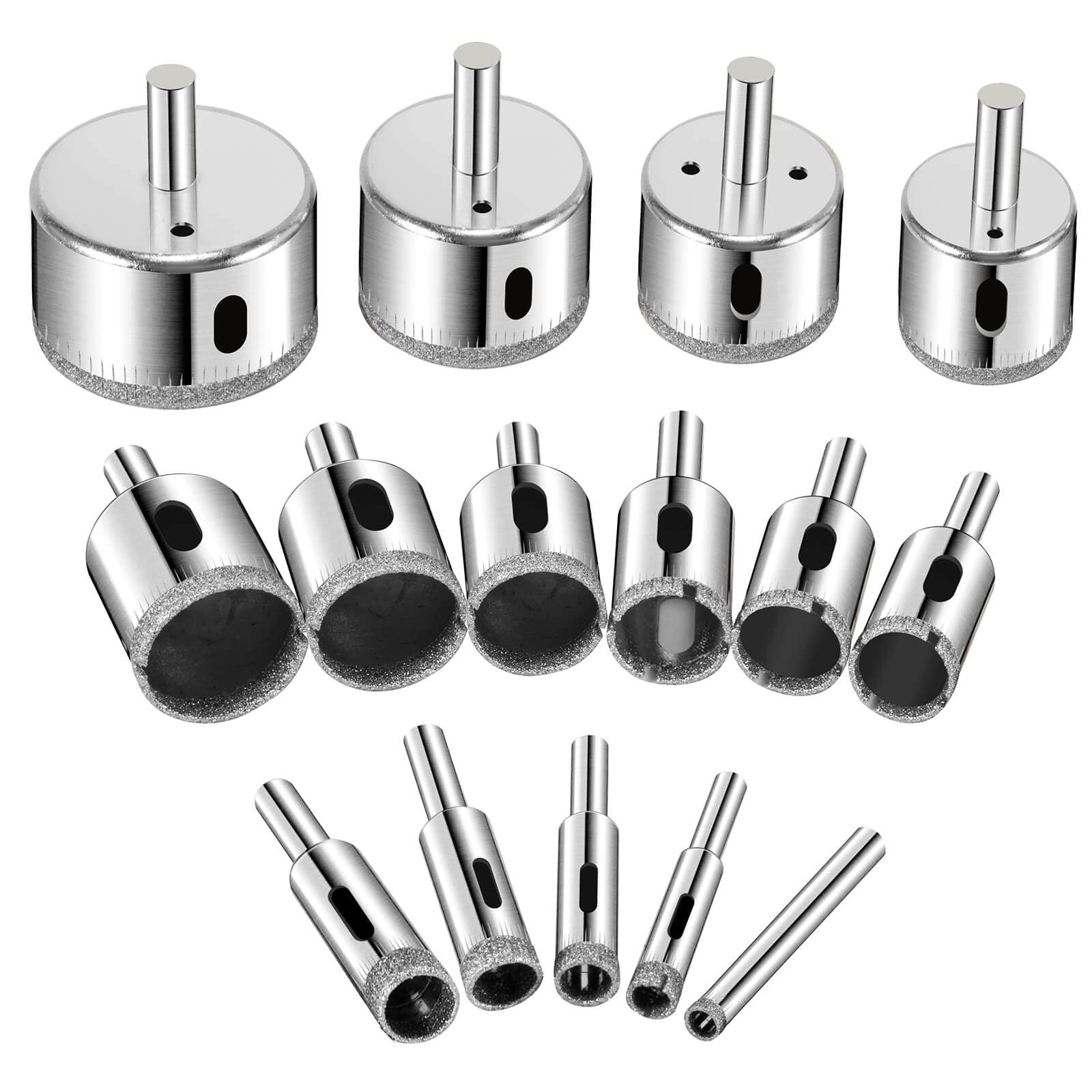 Diamond Drill bits, 15 PCS Diamond Hole Saw Drill Bit Set for Tile Pot, Glass Drill bits for Cera... | Amazon (US)