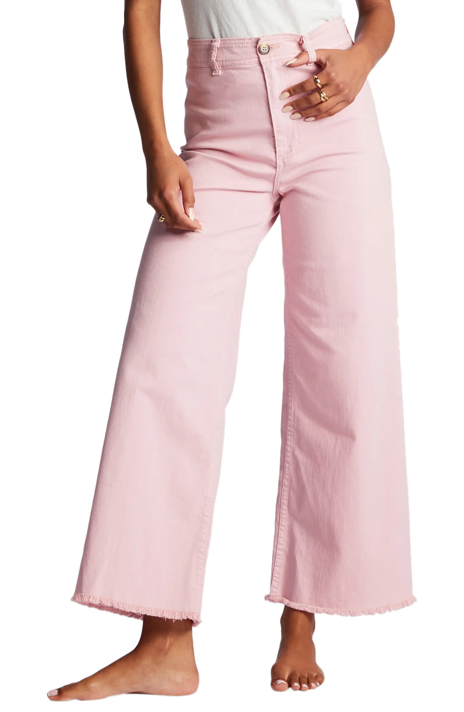 Billabong Free Fall Stretch Cotton Crop Wide Leg Pants | Nordstrom | Nordstrom