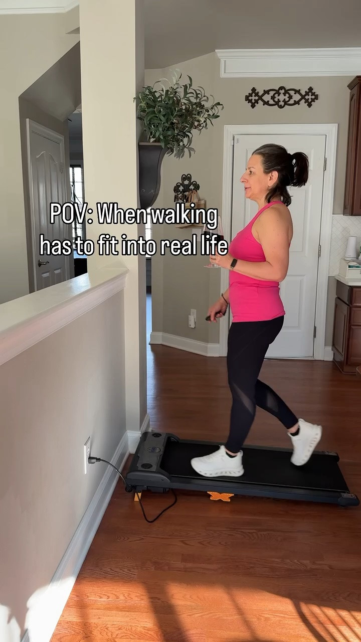 Getting more movement into your day doesn't have to mean finding time for a full workout. A walking pad makes it easy to squeeze in extra steps while watching TV, listening to a podcast, reading, or catching up on emails. It's compact enough to slide under a bed or sofa when you're finished, so it doesn't take over your space.

#LTKActive #LTKHome #LTKfitnessgoals