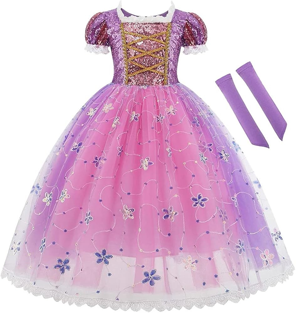 MYRISAM Girls Sofia The First Rapunzel Princess Halloween Costume Fancy Party Cosplay Dress Up Fa... | Amazon (US)