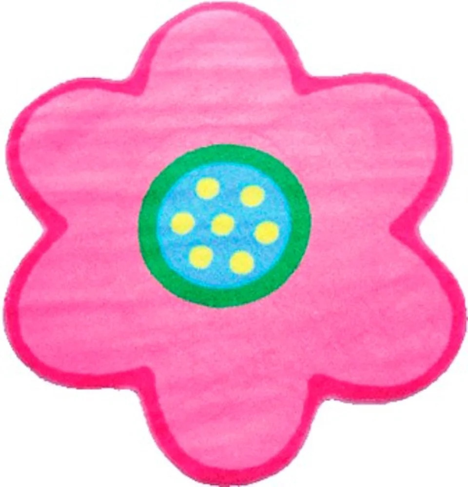 Fun Rugs Fun Time Shape Area Rug FTS-077 Poppy Light Pink Multi-Color Petals Daisy | Walmart (US)