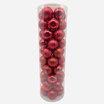 50-Count Red Mix Shatterproof Ornaments | At Home