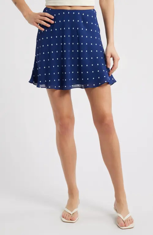 Reformation Brandy Miniskirt in Danube Dot at Nordstrom, Size X-Large | Nordstrom
