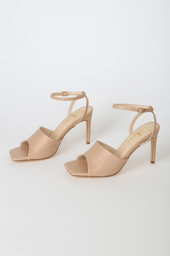 Sylay Light Nude Ankle Strap Heels | Lulus (US)
