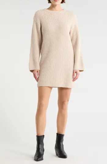 Lush Long Sleeve Sweater Dress in Oatmeal at Nordstrom Rack, Size Medium | Nordstrom Rack
