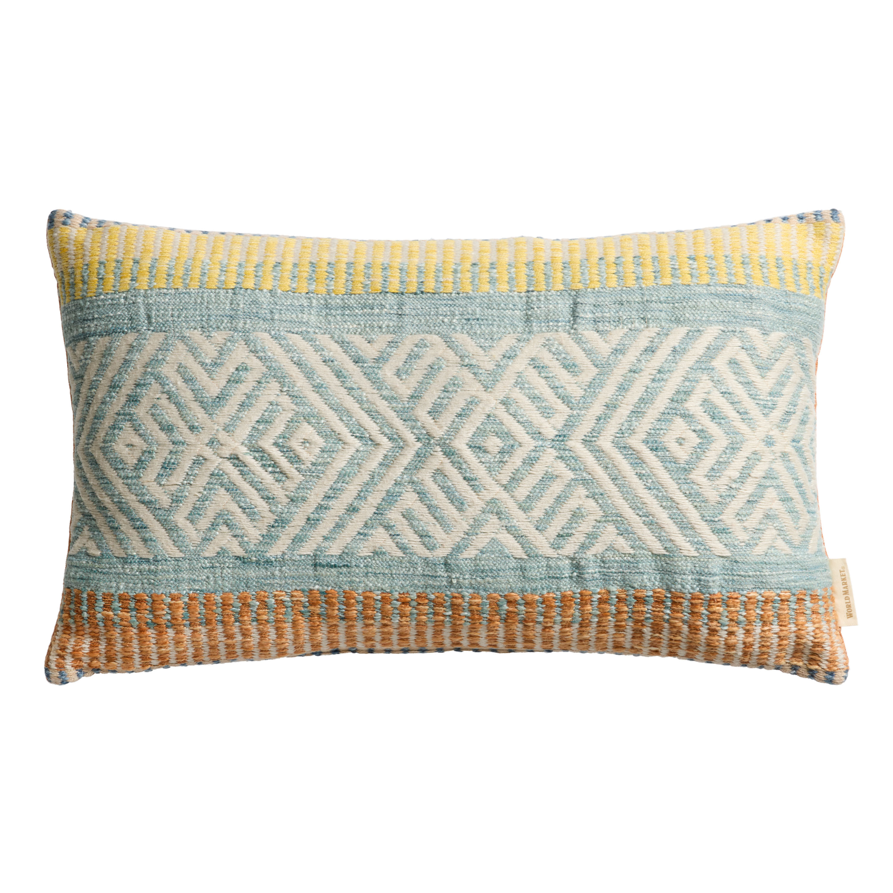 Multicolor Geo Stripe Indoor Outdoor Lumbar Pillow | World Market