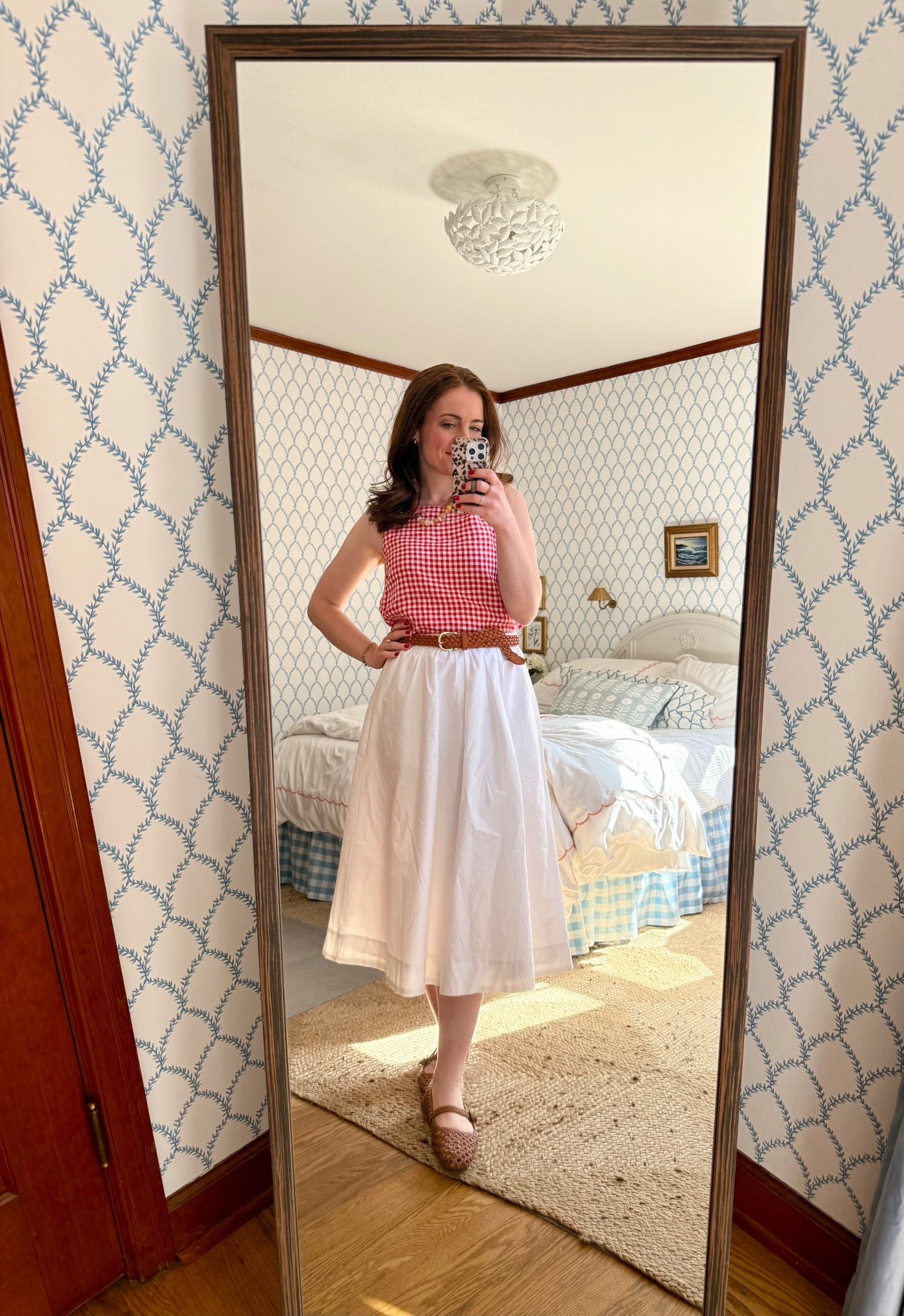 I wear this white cotton poplin skirt all the time in the nicer weather. It’s from last year and this year’s versions are selling out but I found some similar options. Highly recommend for a super quick and easy pulled together look for spring and summer! Linking some similar red and white gingham tops too! ￼

#LTKSeasonal