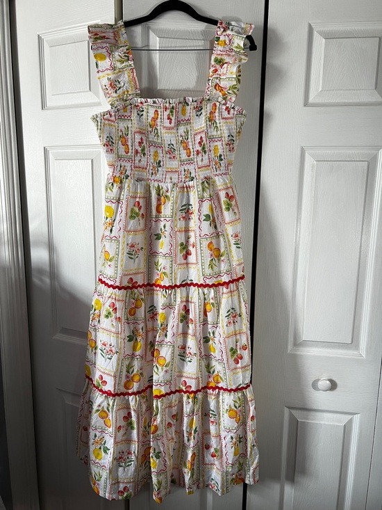 Rachel Zoe White Sundress with Yellow & Red Fruit Print | Poshmark