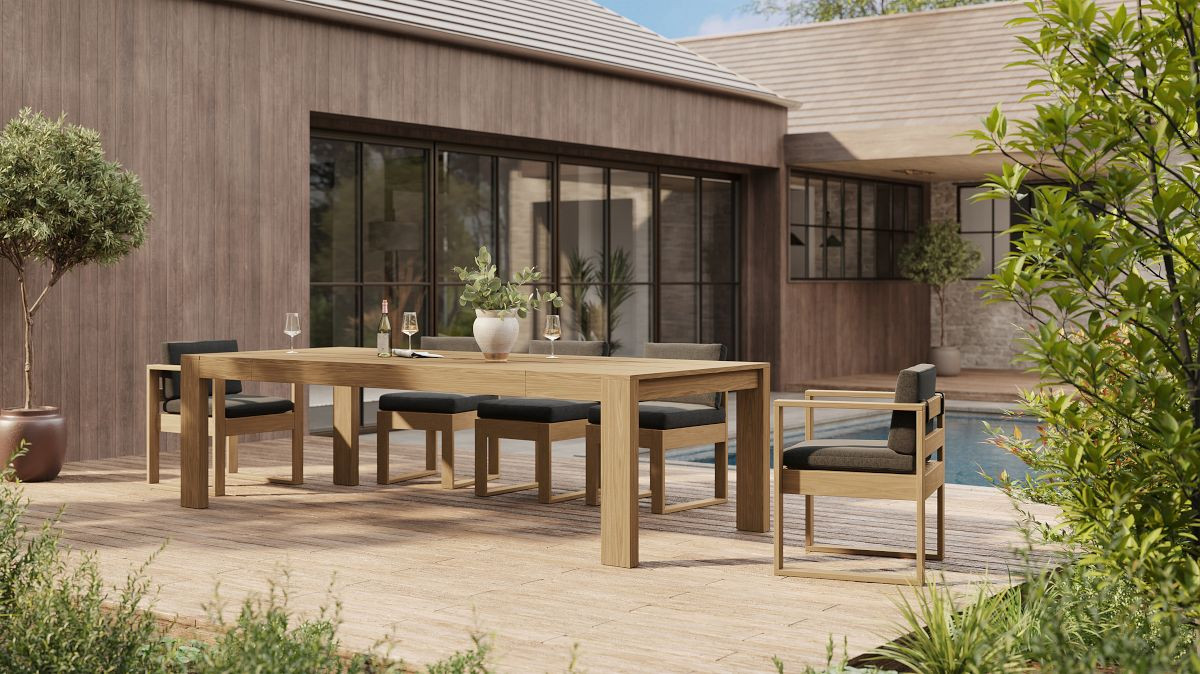 Telluride Outdoor Extendable Dining Table (76"–106") | West Elm (US)