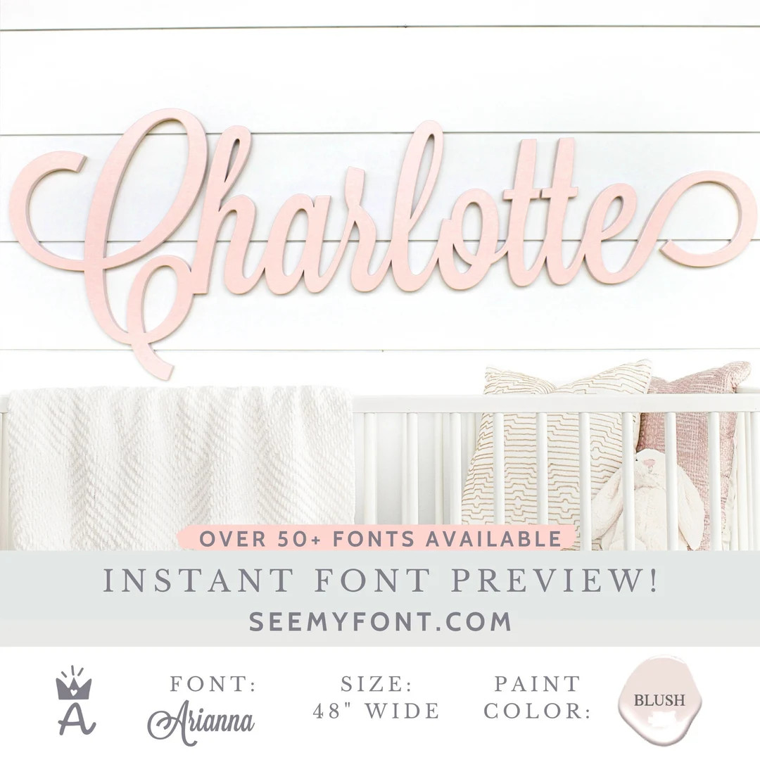 Wooden Name Sign - Nursery Name Sign for Baby Girl or Boy Room with Custom Wooden Letters Baby Sh... | Etsy (US)