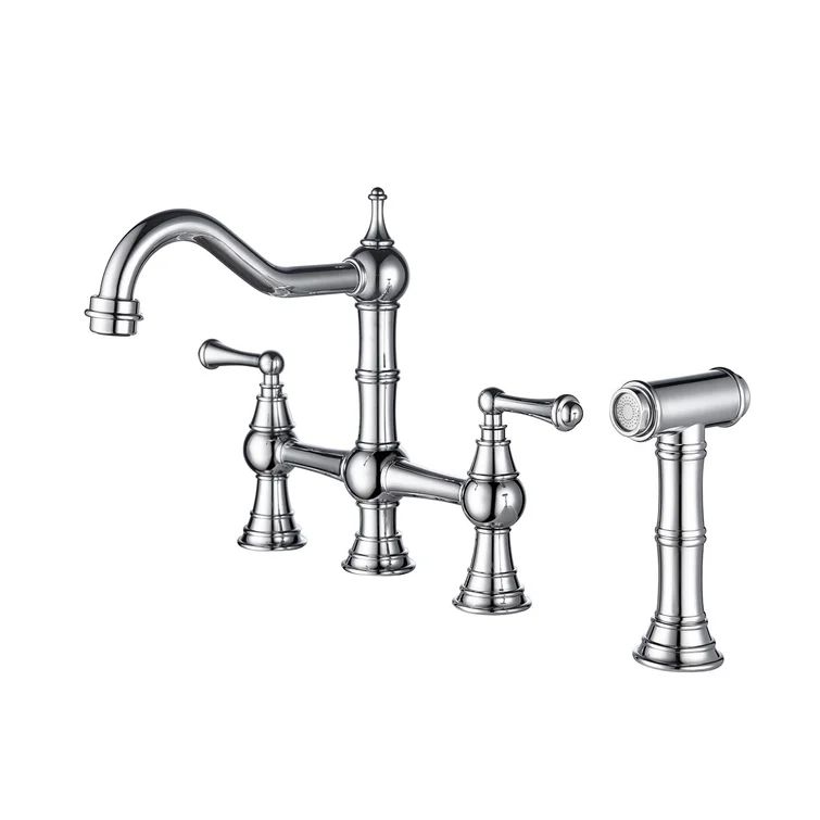 Pull Out Bridge Faucet with Side Spray | Wayfair North America