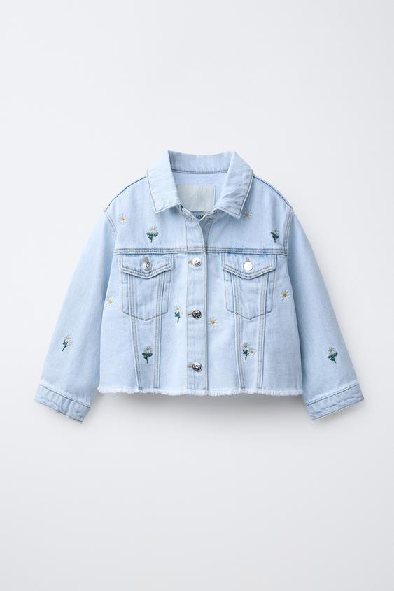 EMBROIDERED DAISY DENIM JACKET | Zara US