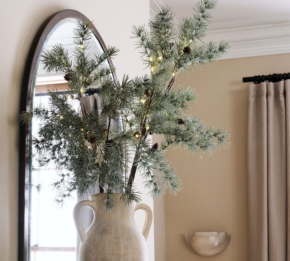 Lit Faux Frosted Pine Branch | Pottery Barn (US)