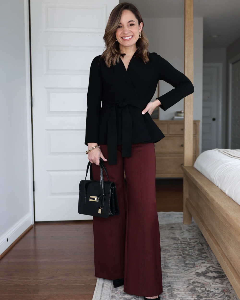 How to style the Aritzia Commuter cardigan three ways with different work pants!

Top (Aritzia): xxs - sleeves are cuffed under

Outfit 1:
Burgundy pants (BR Factory): These ponte pants are stretchy and comfortable. They come in three color options and in petite have a 10” rise and a 29” inseam (works best with heels for me). I recommend a size up for the best fit! If you base your sizing off of mine I would go with petite xs. 
Earrings (LOFT)
Heels (Sam Edelman): tts - will also link boots 
Bag (J.Crew): but sold out

Outfit 2:
Red pants (J.Crew): petite 0 - the pants run small through the hips and thighs, I recommend a size up at least if you’re curvy.  10” rise 25.5” inseam 
Shoes (Sam Edelman): tts 

Outfit 3:
J.Crew Kate pants: 0P - size up 
61% poly/ 28%viscose / 6% elastane 
10” rise / 26” inseam / 6” leg opening
Shoes (Sam Edelman) 
* also linked the J.Crew Factory Kallie pants which are similar for less

My measurements for reference: I’m 4’10” and 105lbs. My bust, waist, and hip measurement is 32”, 24”, and 36”.

#LTKPetite #LTKWorkwear #LTKSaleAlert