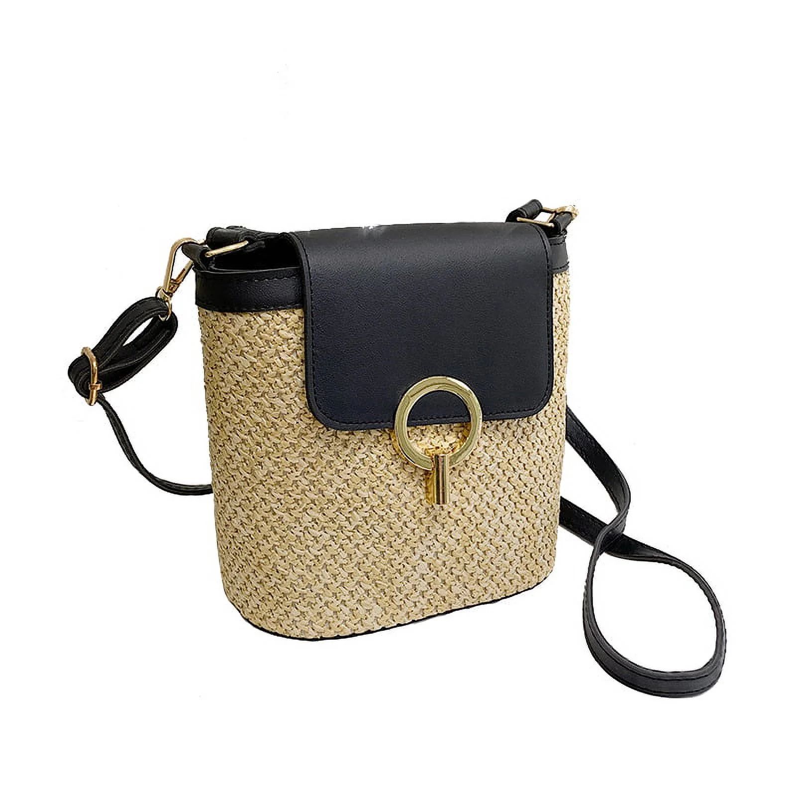 Women Straw Handbag Mini Summer Beach Rattan Tote Bag Crossbody Shoulder Top Handle Handbag Handm... | Walmart (US)