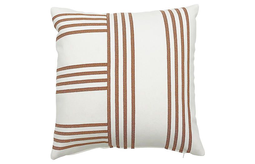 Further 20x20 Outdoor Pillow, Butterscotch/Ivory | One Kings Lane