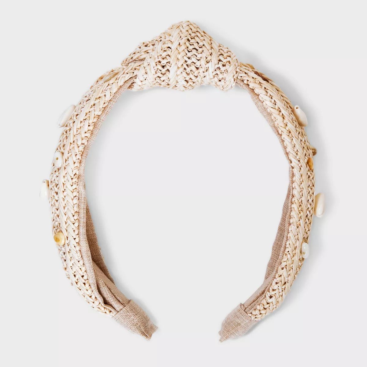 Straw/Linen Seashell Headband - A New Day™ Off-White | Target