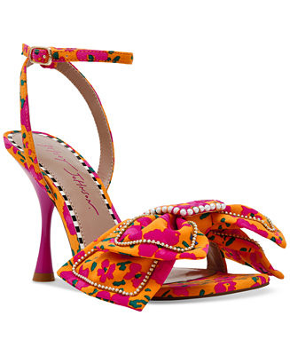 Betsey Johnson Women's Denly Bow Two-Piece Stiletto Dress Sandals - Macy's | Macy's