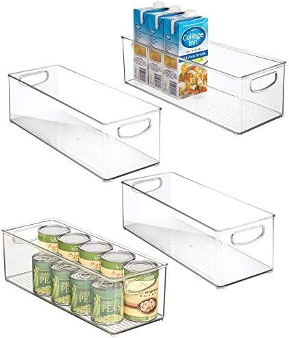 mDesign Plastic Kitchen Pantry, Cabinet, Refrigerator, Freezer Food Storage Organizing Bin Basket... | Amazon (US)