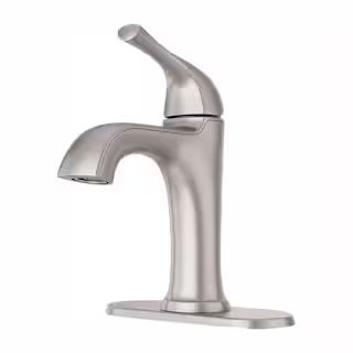 Ladera Single-Hole Single-Handle Bathroom Faucet in Spot Defense Brushed Nickel | The Home Depot
