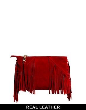 ASOS Leather Clutch Bag With Tassels | ASOS US