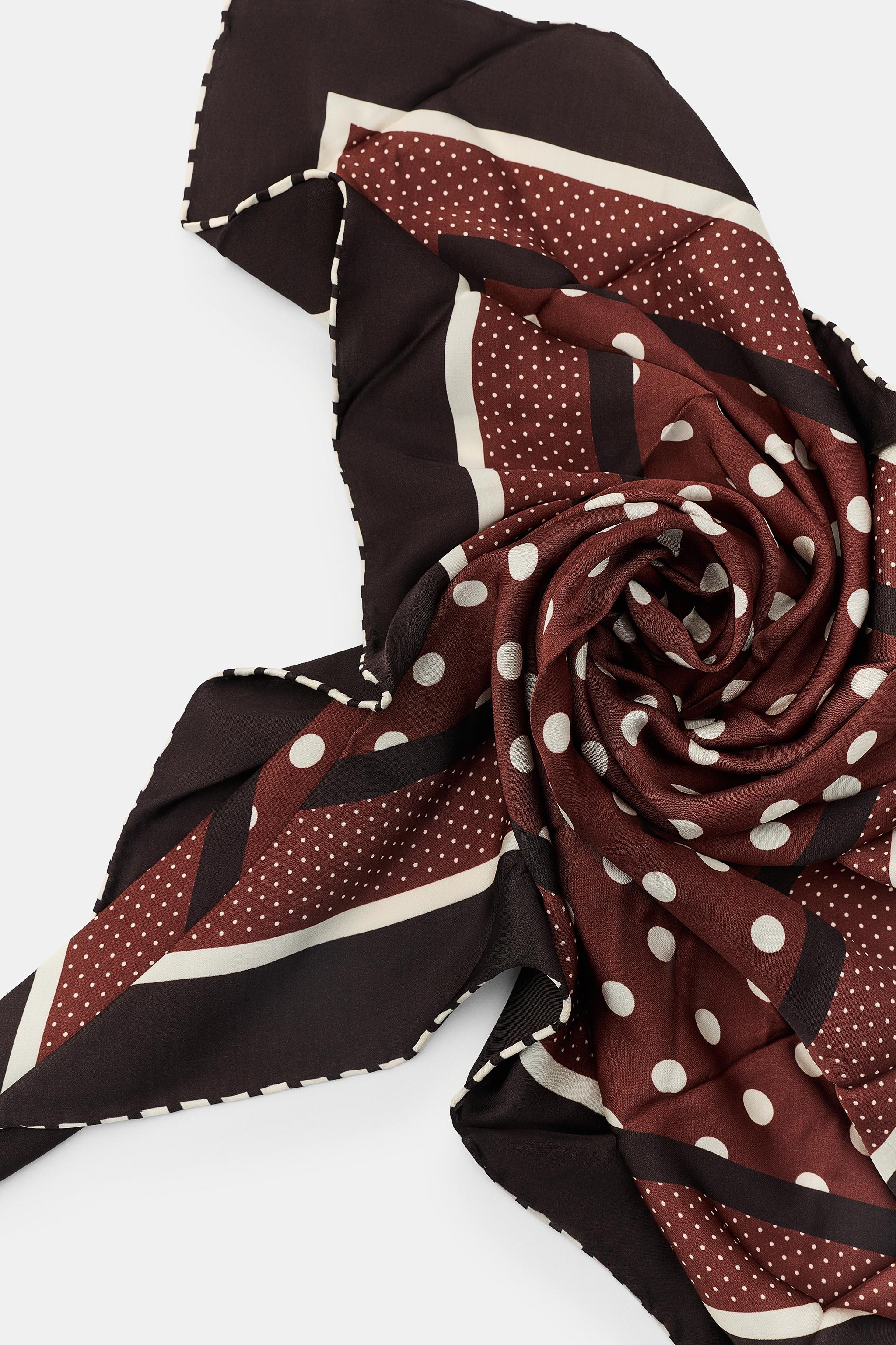 100% VISCOSE POLKA DOT SCARF | Zara FR
