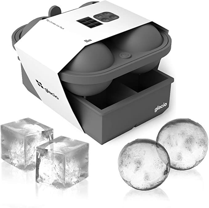 Amazon.com: glacio Big Ice Cube Molds Combo - Giant Ice Cubes & Large Ice Sphere Mold Set - Ice C... | Amazon (US)