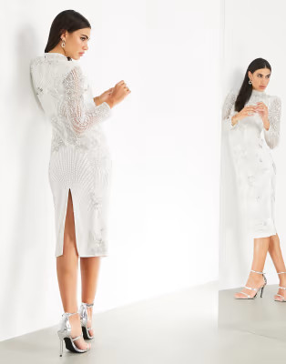 ASOS EDITION pearl placement midi dress | ASOS (Global)