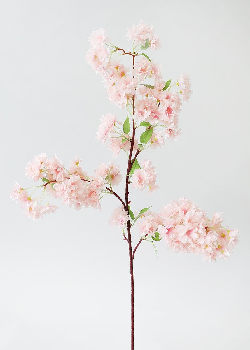 Pink Faux Cherry Blossom Flower Branch - 40" | Afloral (US)