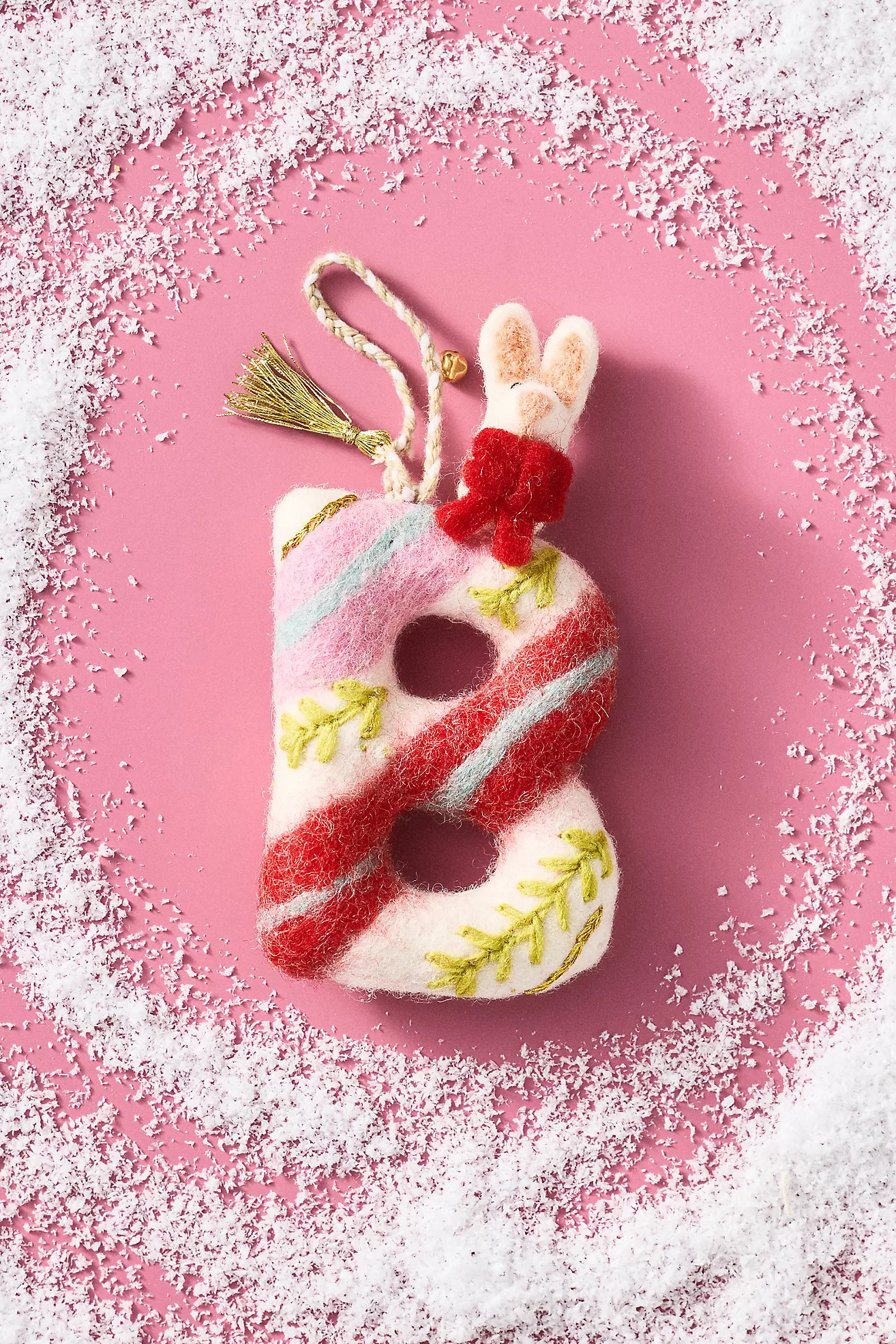 Forest Friends Monogram Wool Felt Ornament | Anthropologie (US)