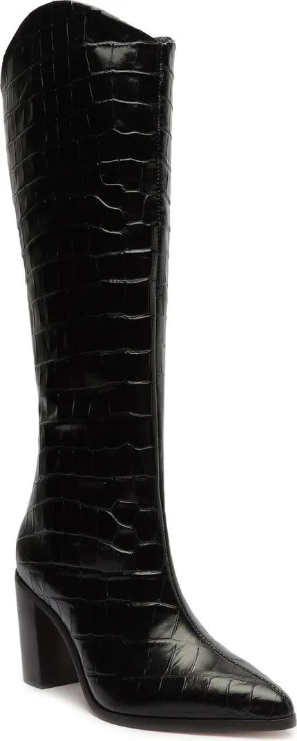 Schutz Maryana Block Pointed Toe Knee High Boot | Black Boot Boots | Black Shoes | Spring Outfits  | Nordstrom