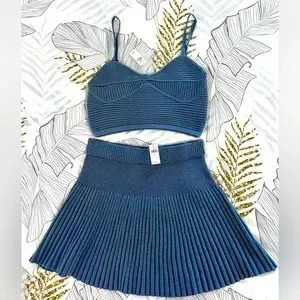 NWT Aerie Knit Set Crop Top and Skirt | Poshmark