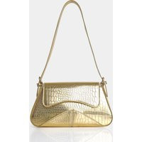 The Dea Metallic Gold Croc PU Shoulder Bag | Public Desire (US & CA)