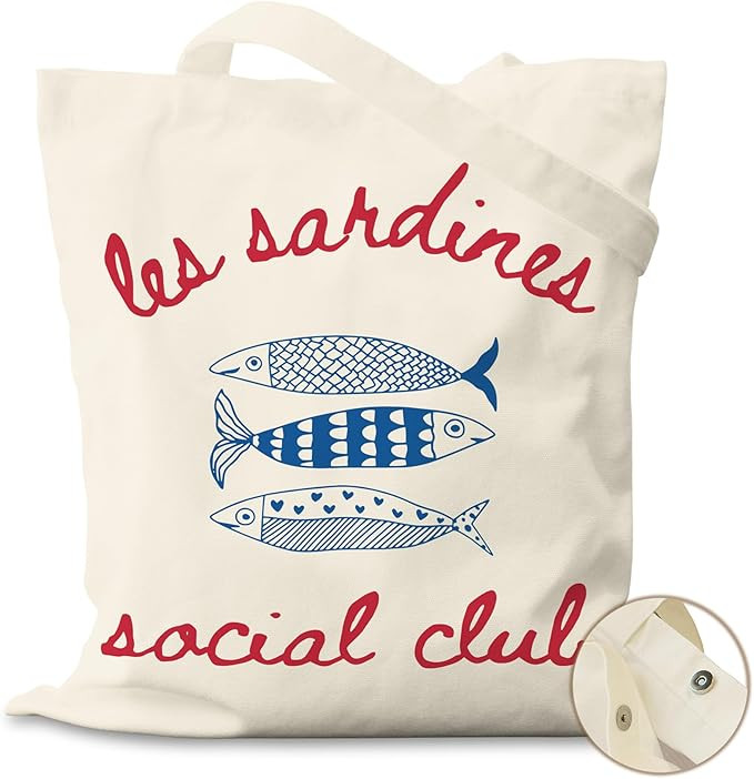 Sardine Tin Canvas Tote Bag, Travel & Daily Use, 16x14 Inch | Amazon (US)