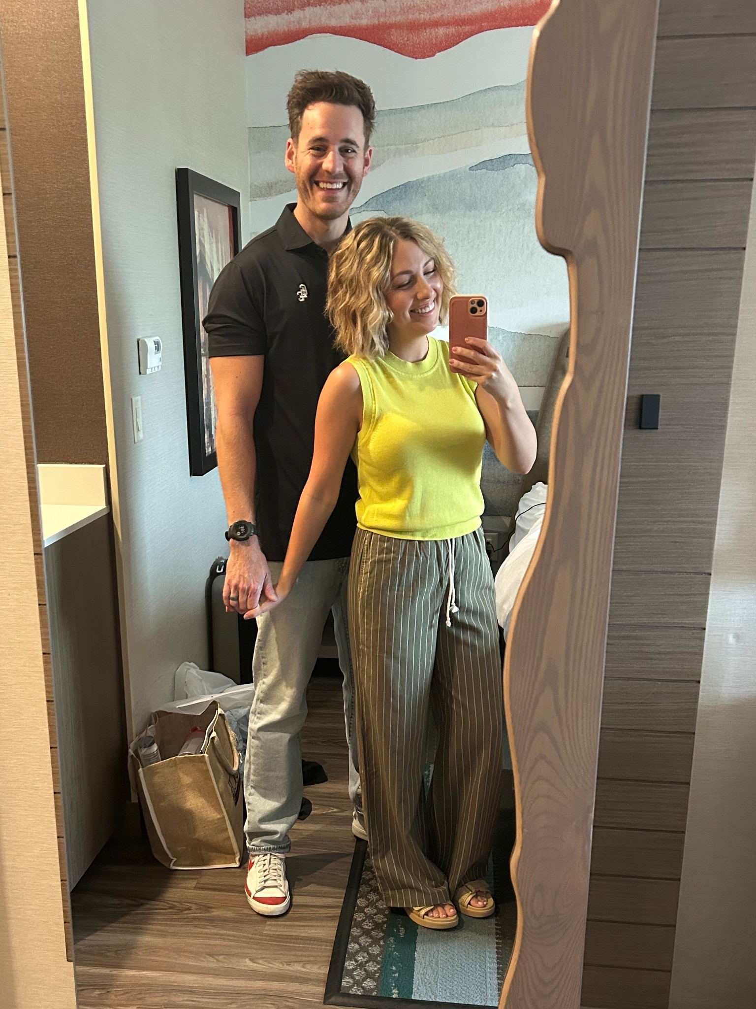 This color for spring 🥝🍋‍🟩

XS in pants 
S in top 
4 in sandals 