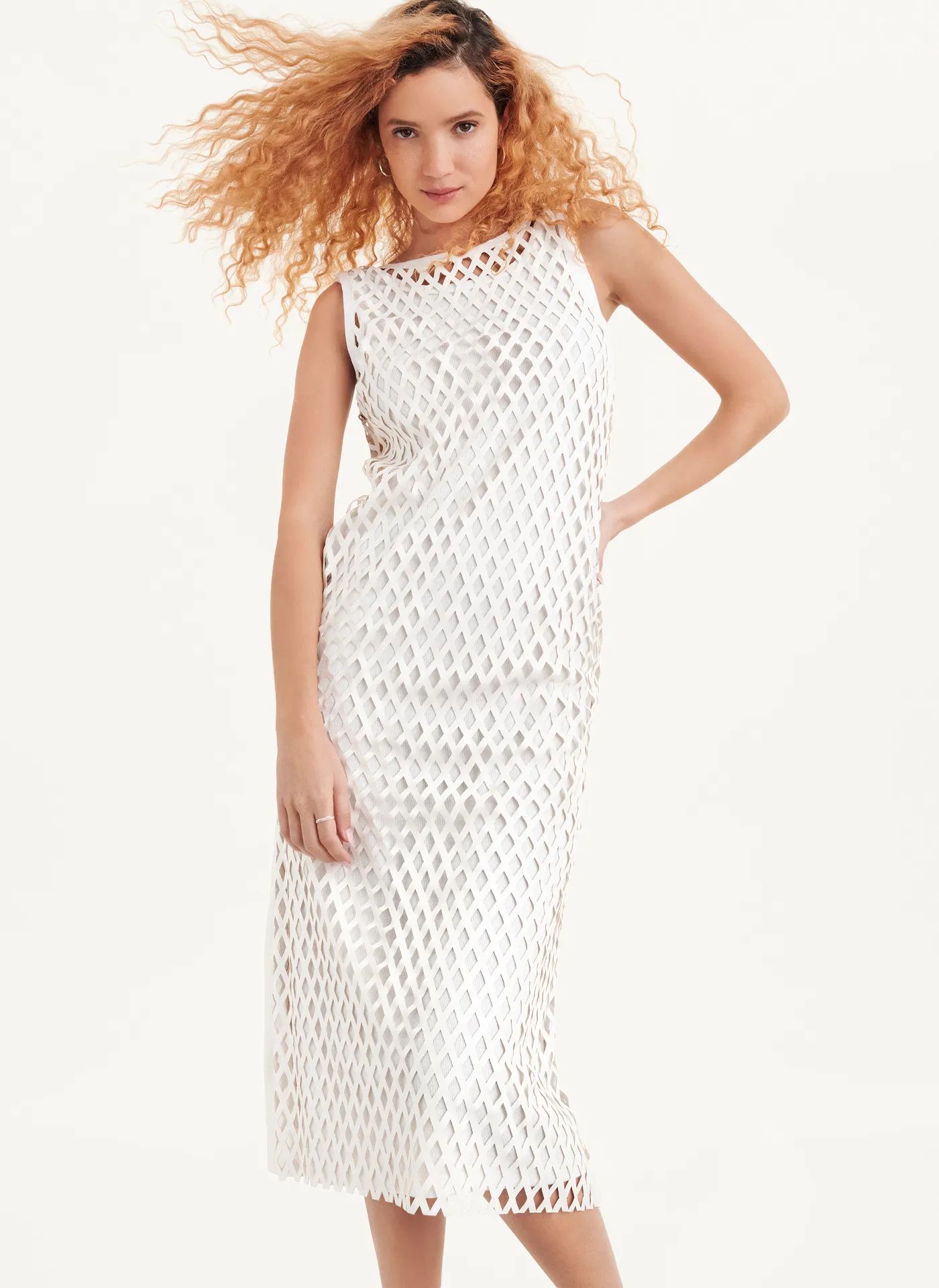 Sleeveless Perforated A-Line Dress - DKNY | DKNY