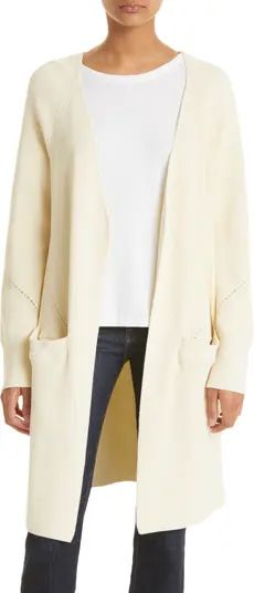 Amy Ribbed Open Front Cotton Blend Long Cardigan | Nordstrom