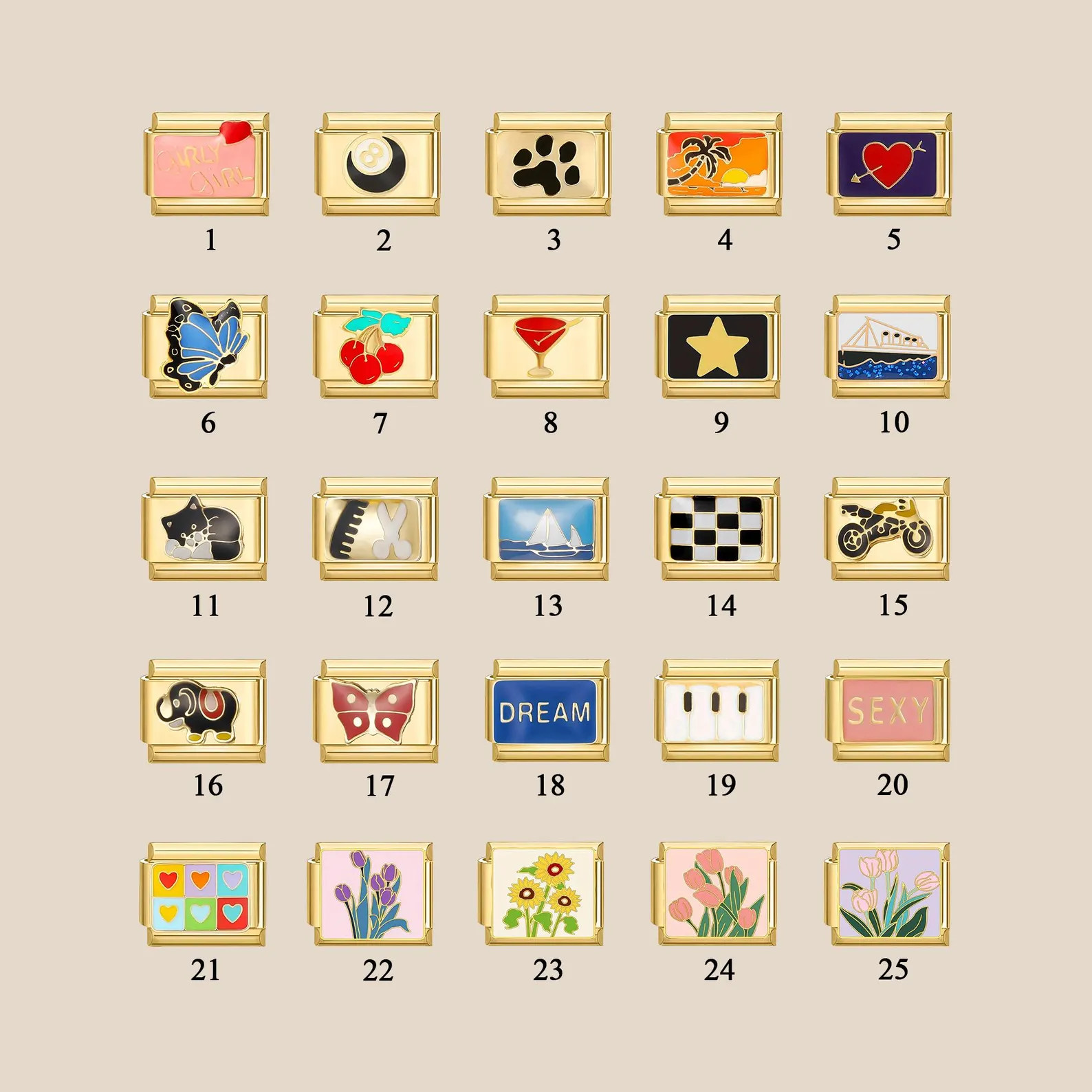 Custom Italian Charm Bracelet, Gold Italy Charms Bracelet, Vintage Best Friend Bracelet, Handmade... | Etsy (US)