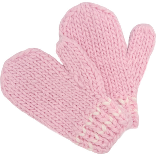 Knit Mittens, Pink | Maisonette