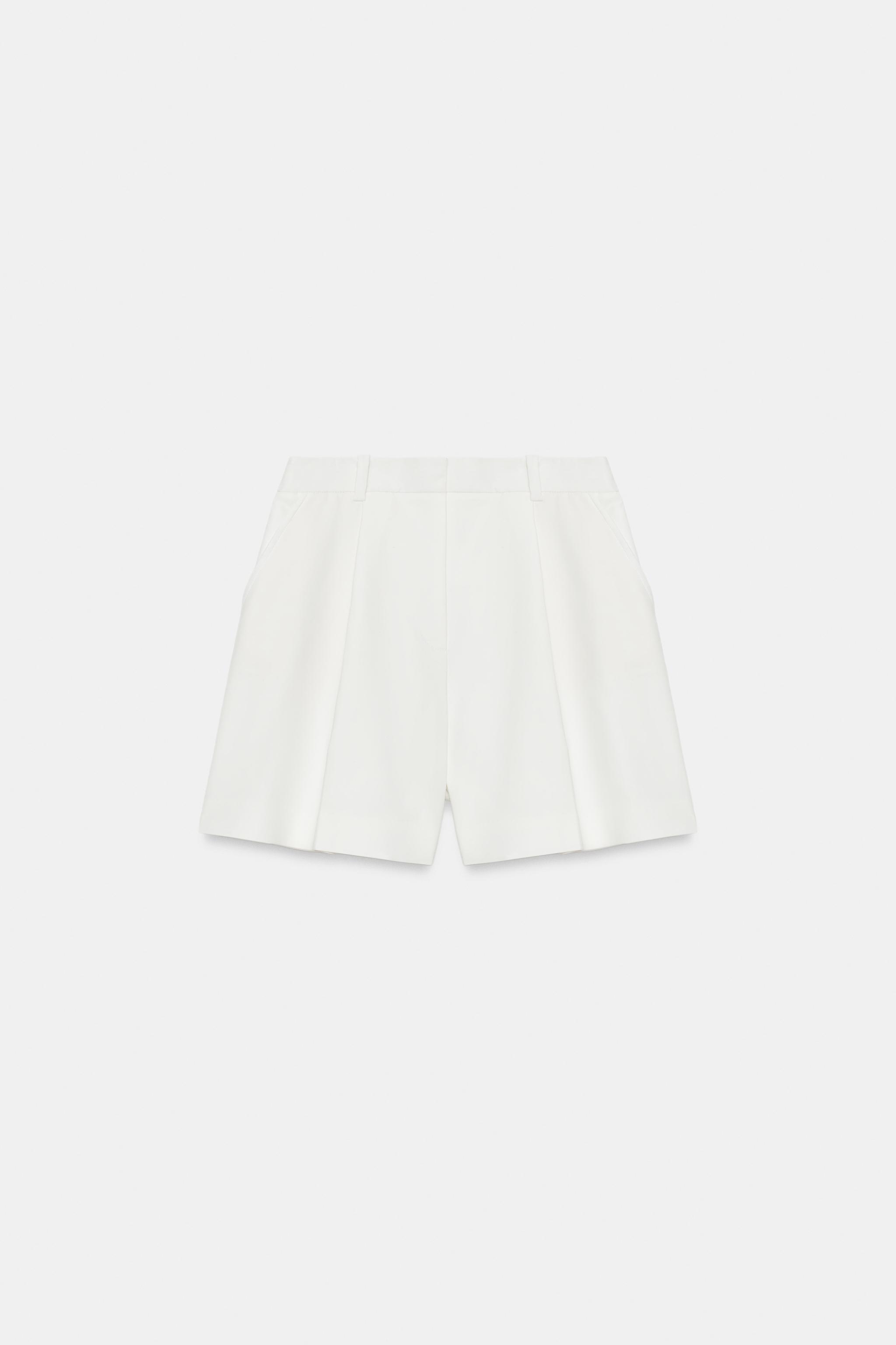 HIGH-WAISTED PLEATED SHORTS | Zara US