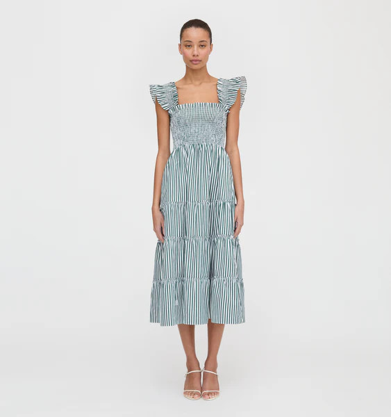 The Ellie Nap Dress - Green Stripe | Hill House Home US